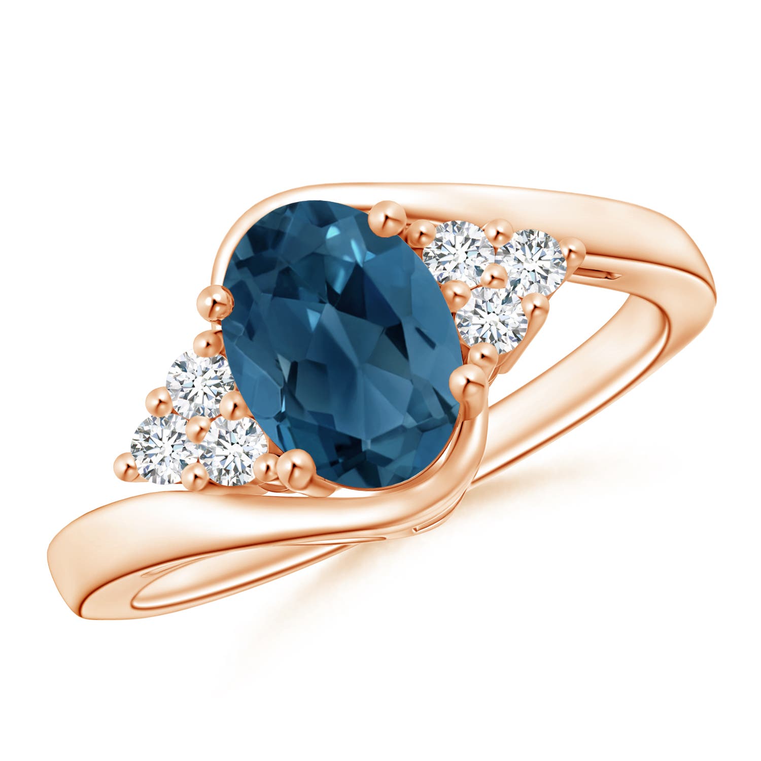 AA - London Blue Topaz / 1.67 CT / 14 KT Rose Gold