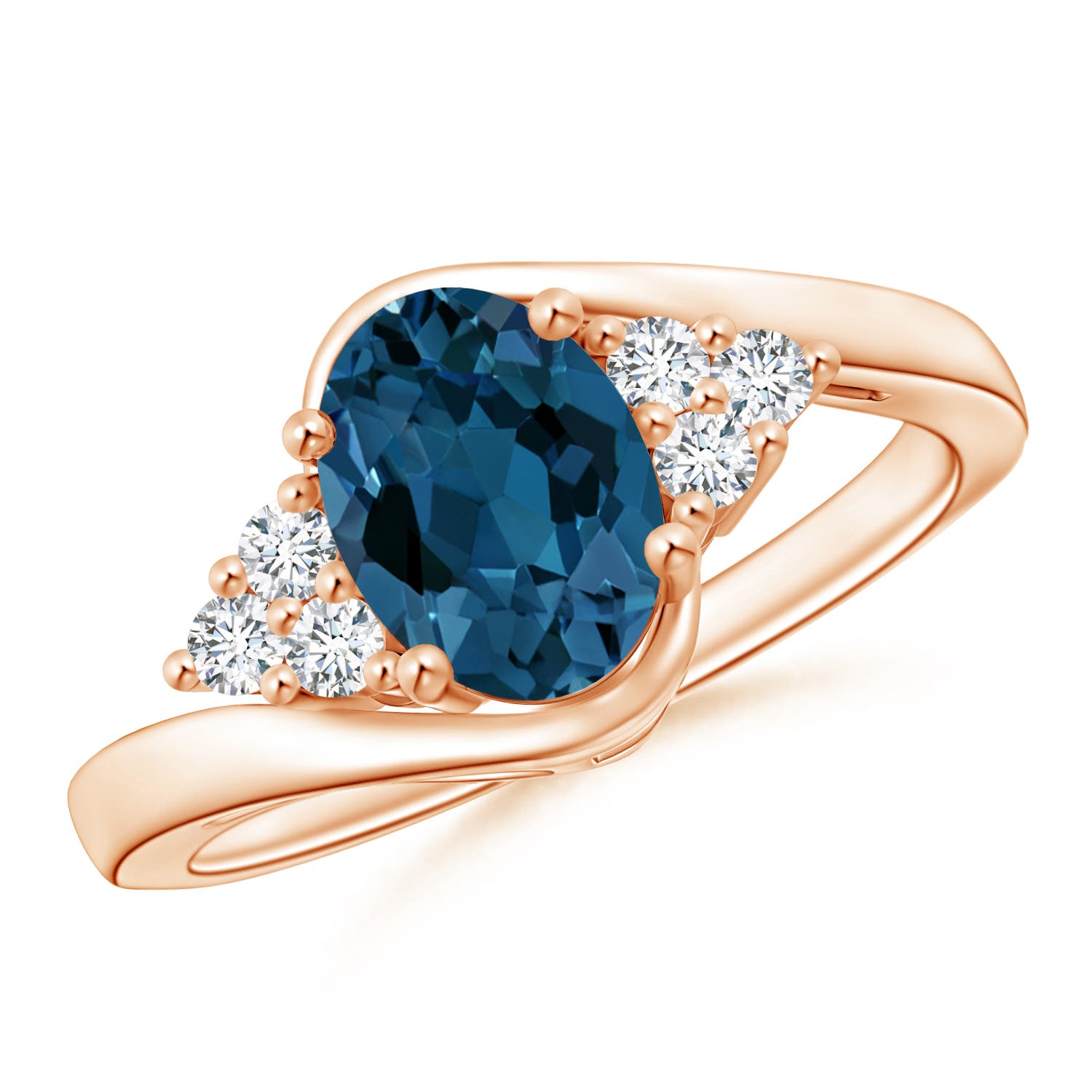 AAA - London Blue Topaz / 1.67 CT / 14 KT Rose Gold