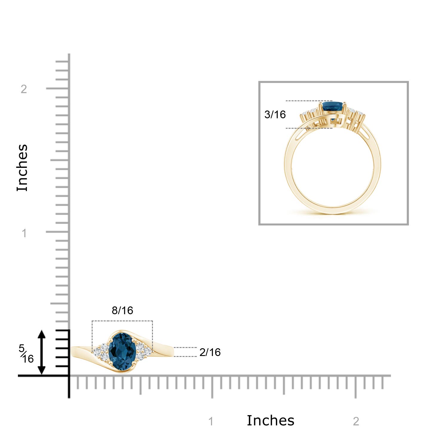 AAA - London Blue Topaz / 1.67 CT / 14 KT Yellow Gold