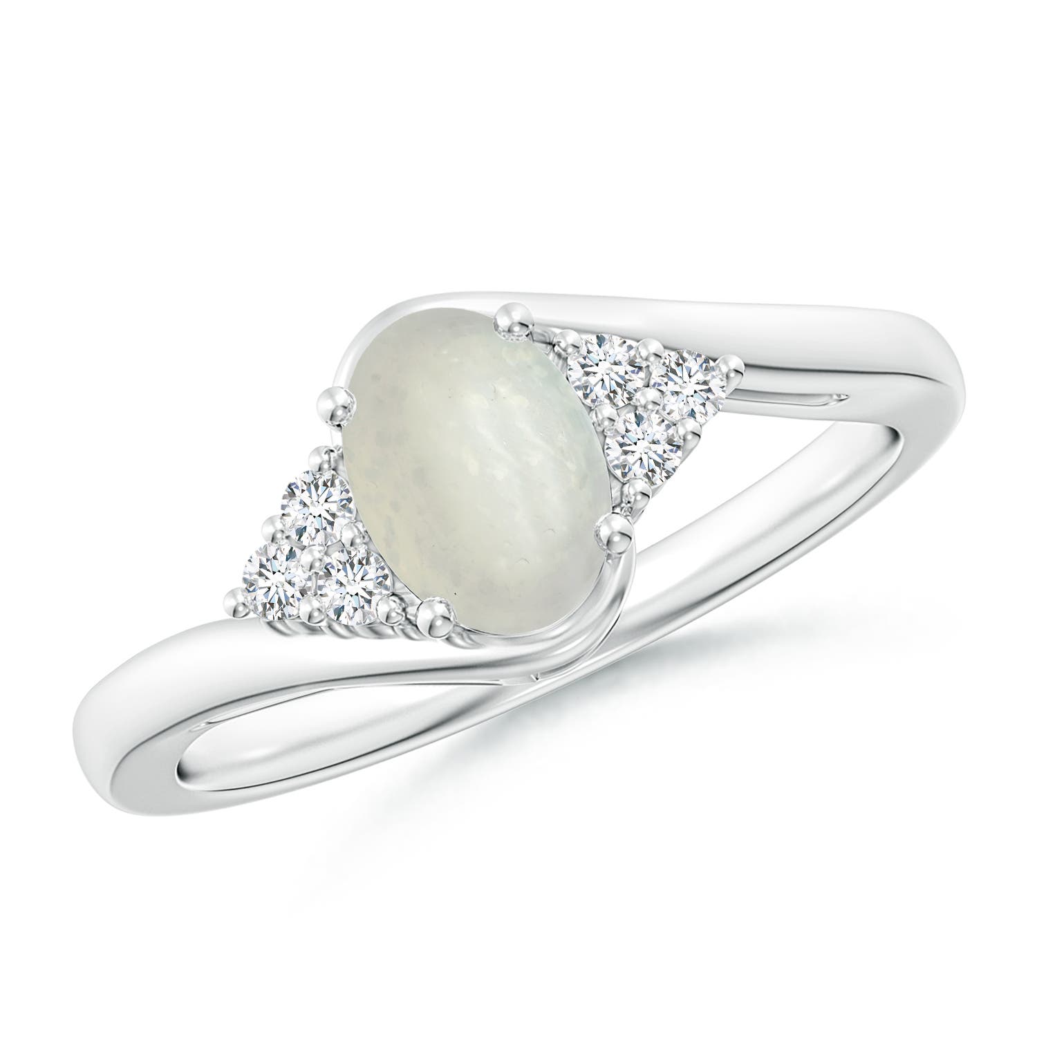 A - Moonstone / 0.79 CT / 14 KT White Gold