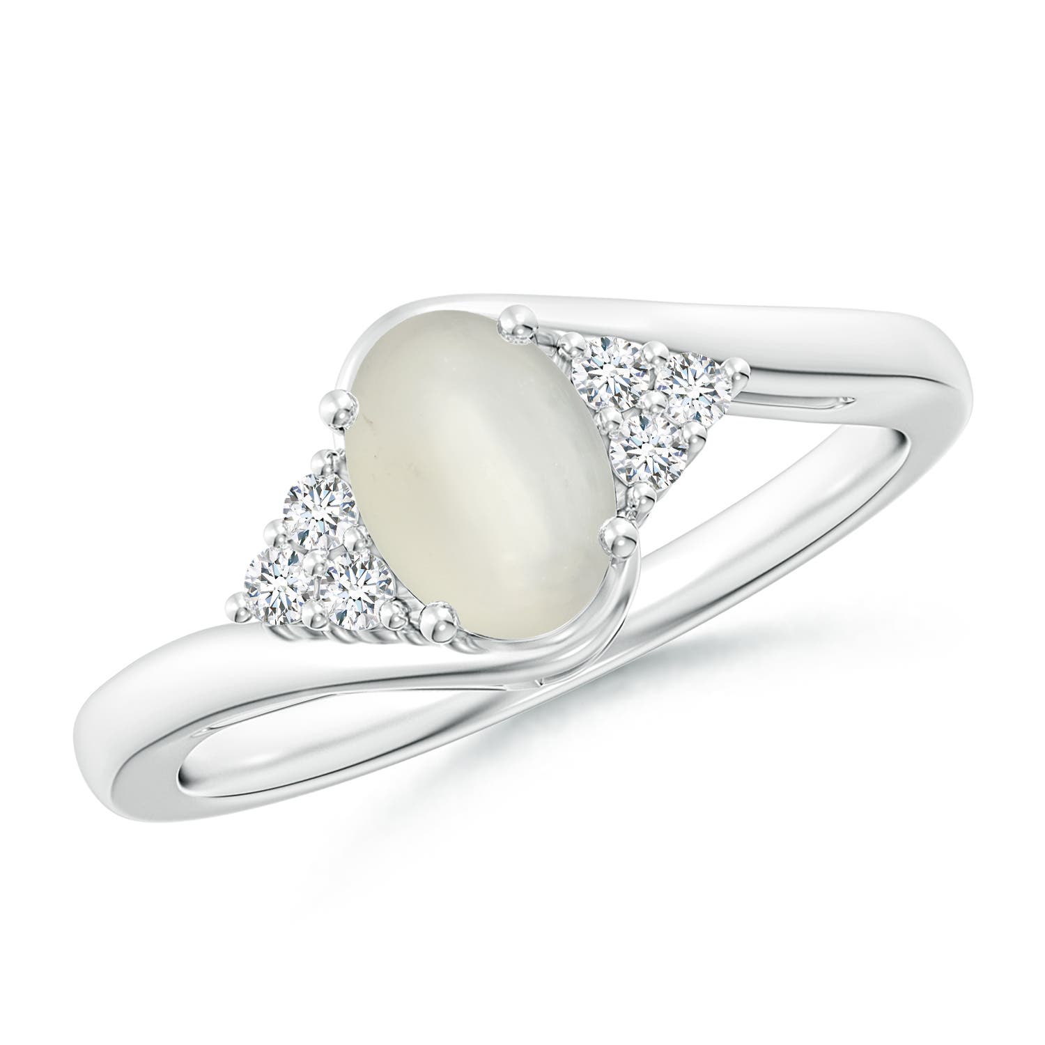 AAA - Moonstone / 0.79 CT / 14 KT White Gold