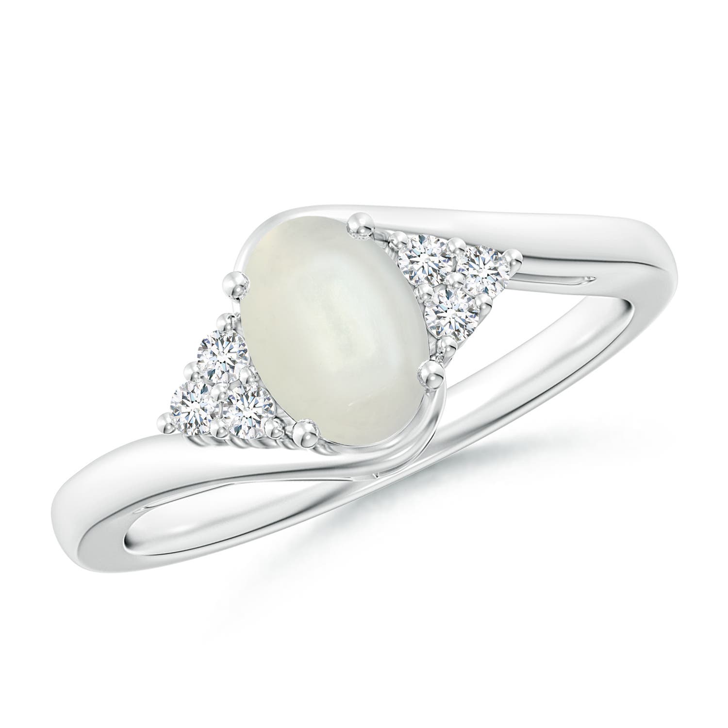 AAAA - Moonstone / 0.79 CT / 14 KT White Gold