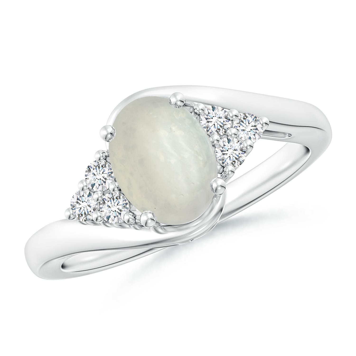 A - Moonstone / 1.27 CT / 14 KT White Gold