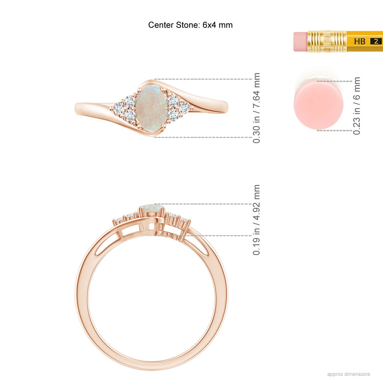 AA - Opal / 0.36 CT / 14 KT Rose Gold