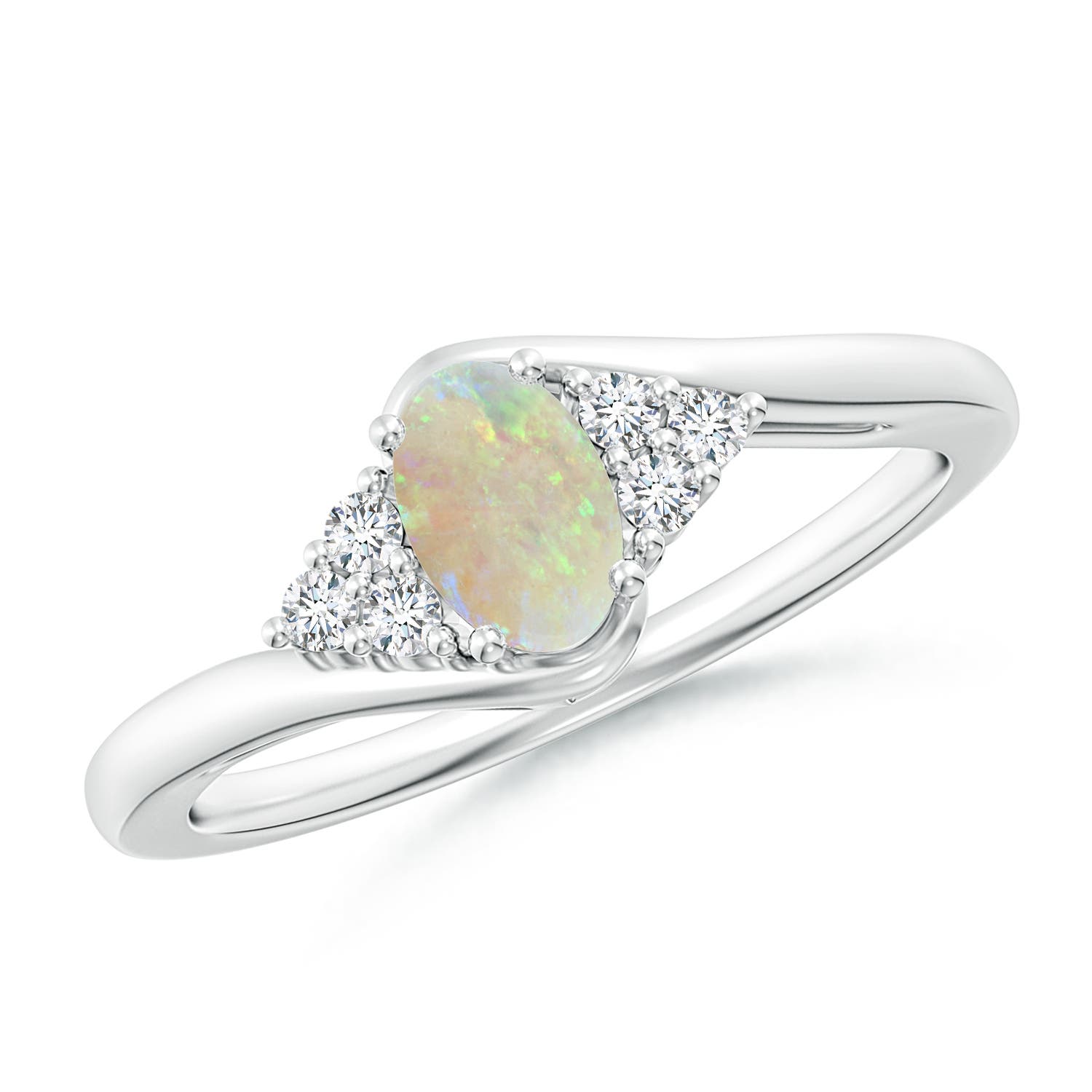 AAA - Opal / 0.36 CT / 14 KT White Gold