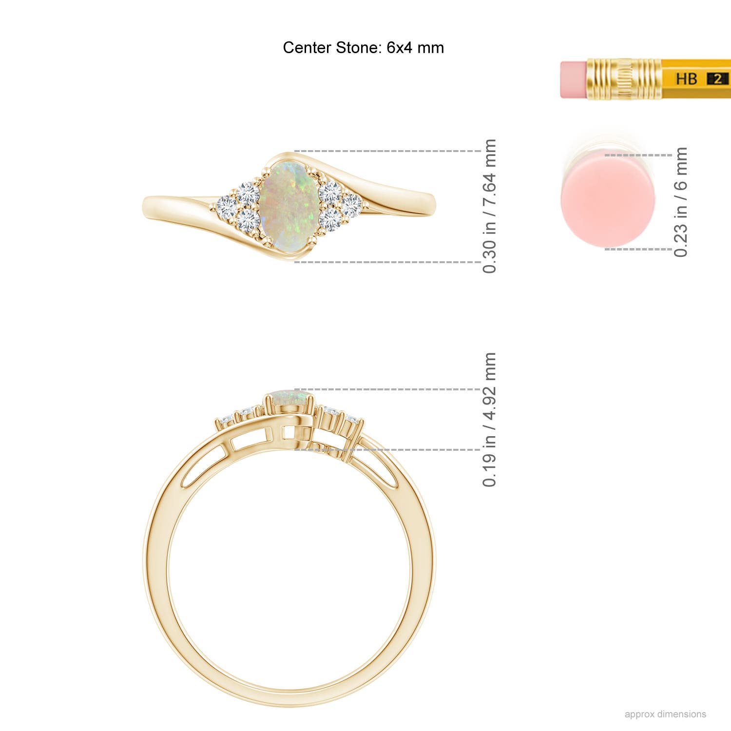 AAA - Opal / 0.36 CT / 14 KT Yellow Gold