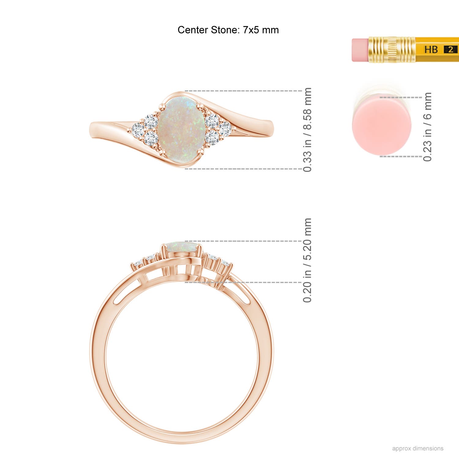 AA - Opal / 0.56 CT / 14 KT Rose Gold