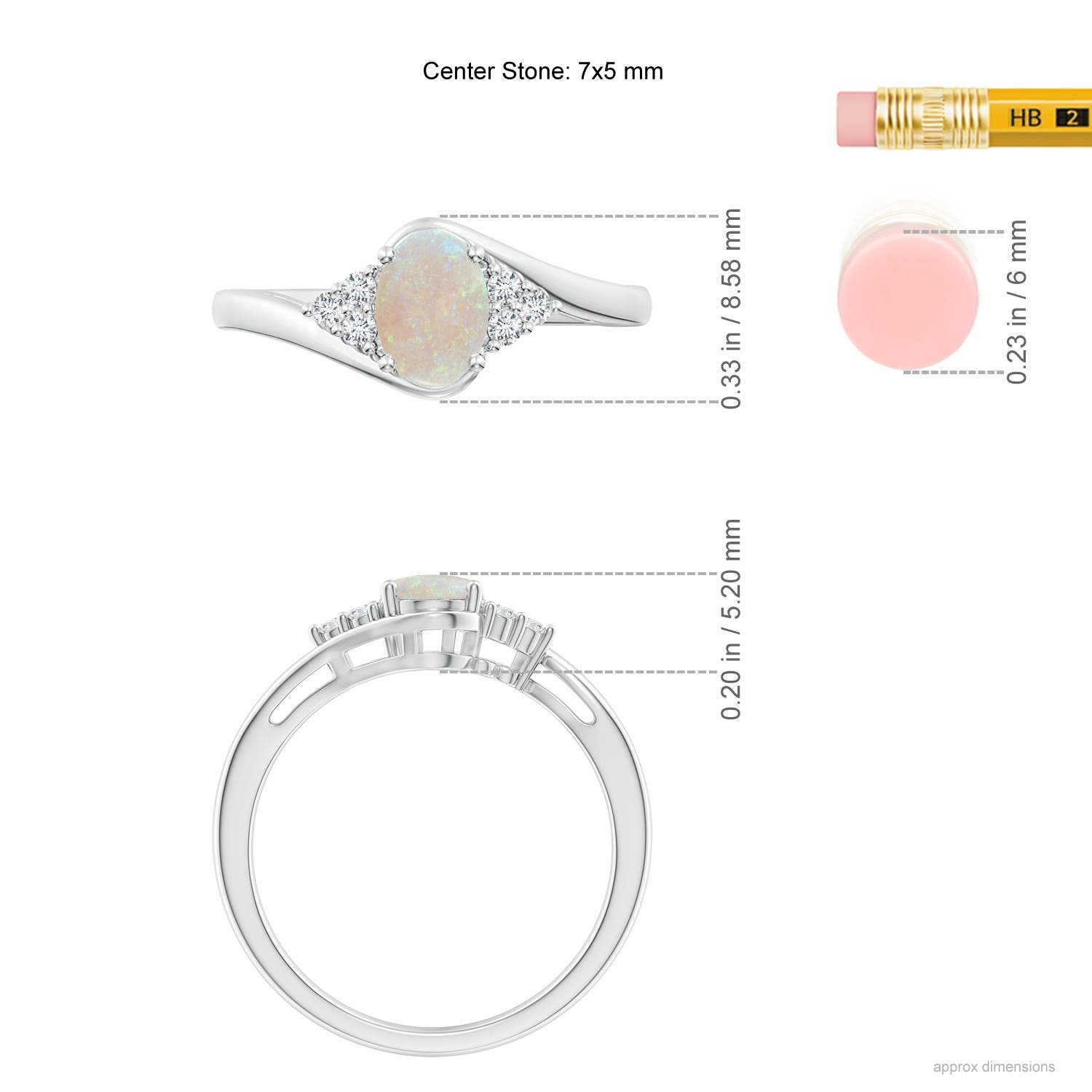 AA - Opal / 0.56 CT / 14 KT White Gold