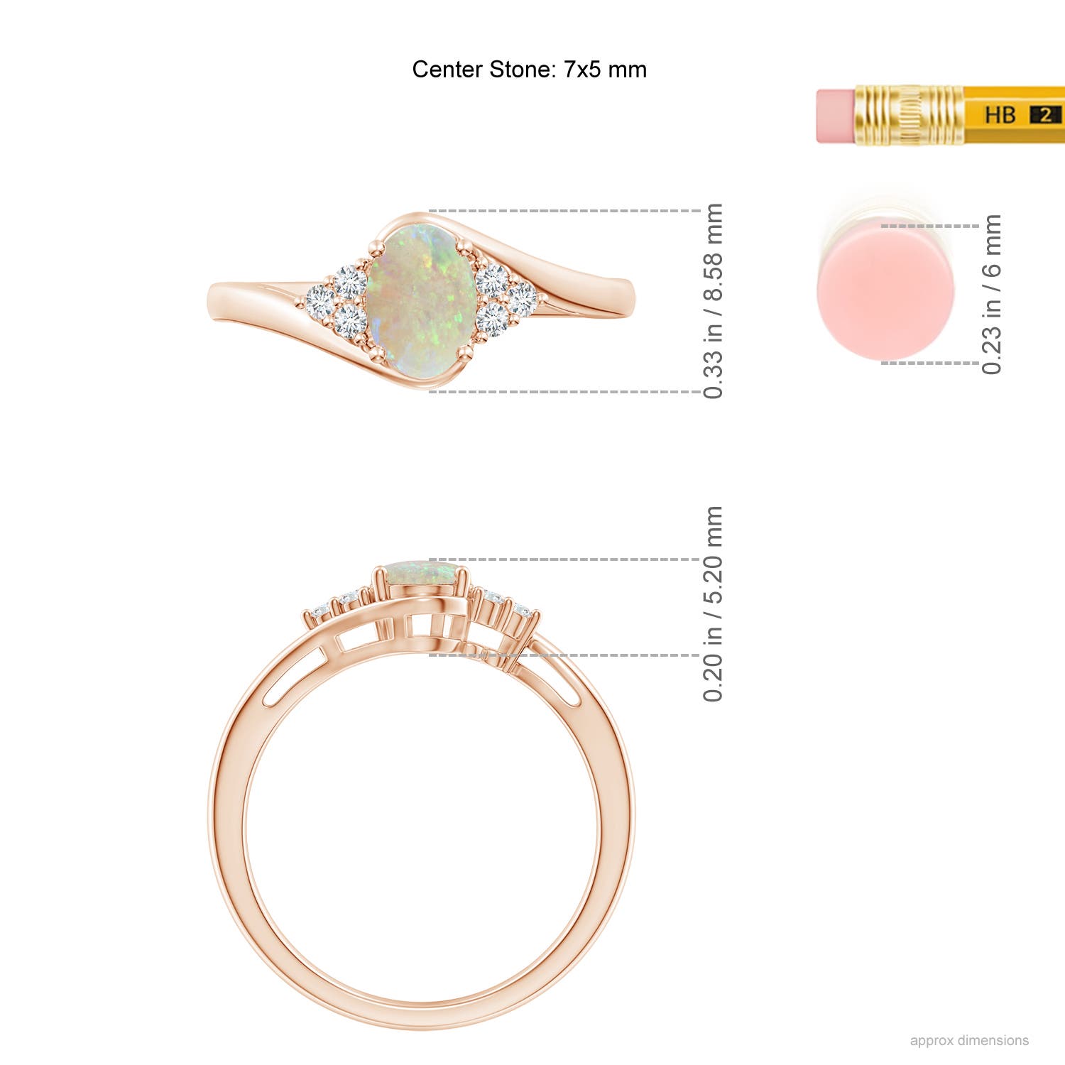 AAA - Opal / 0.56 CT / 14 KT Rose Gold