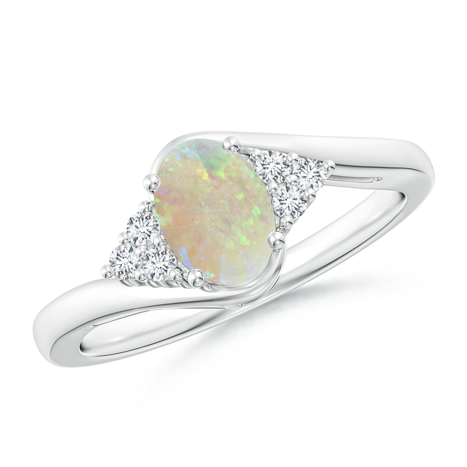 AAA - Opal / 0.56 CT / 14 KT White Gold