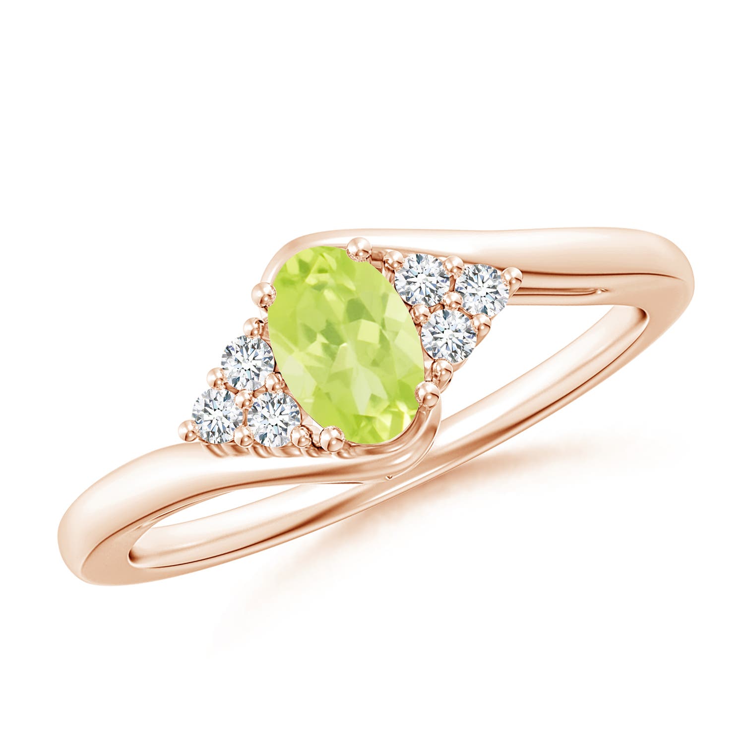 A - Peridot / 0.56 CT / 14 KT Rose Gold