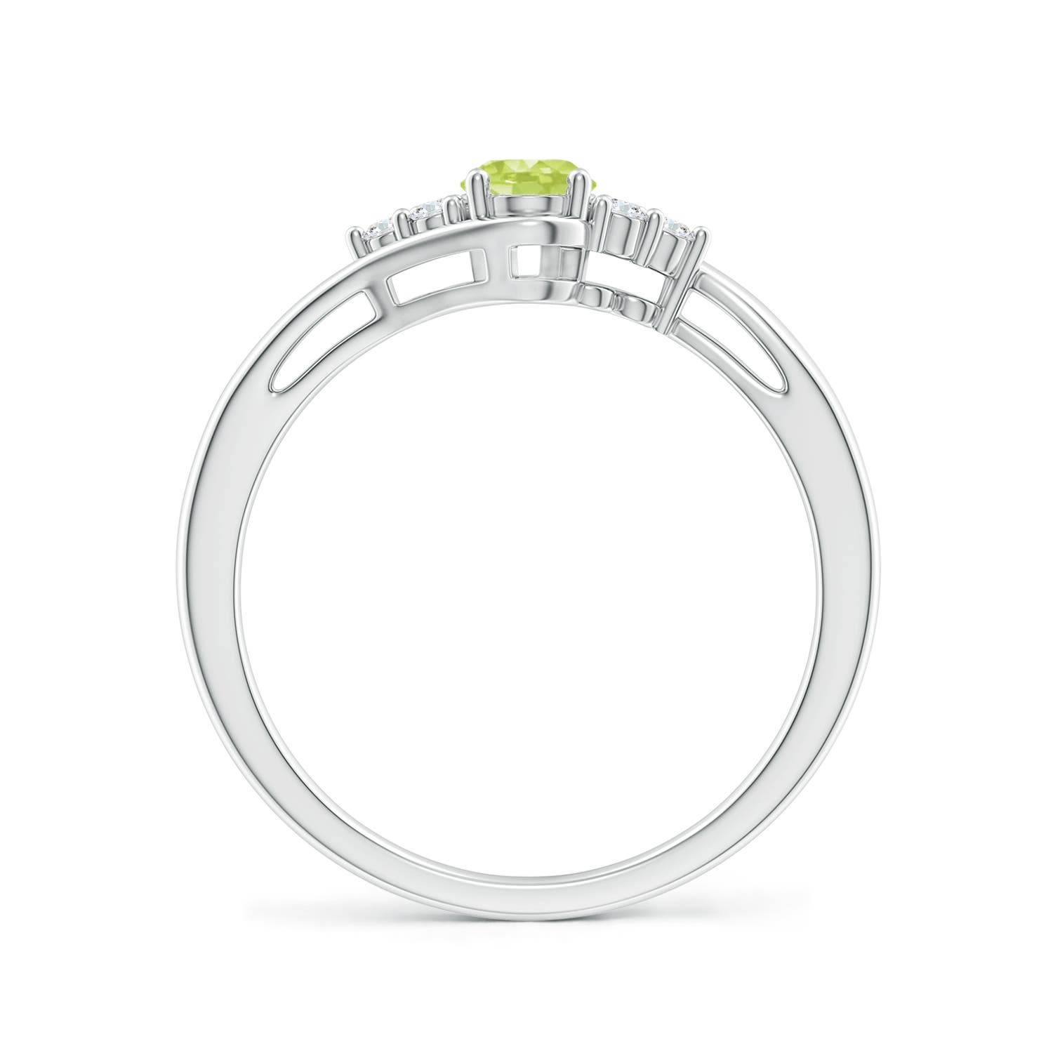 A - Peridot / 0.56 CT / 14 KT White Gold