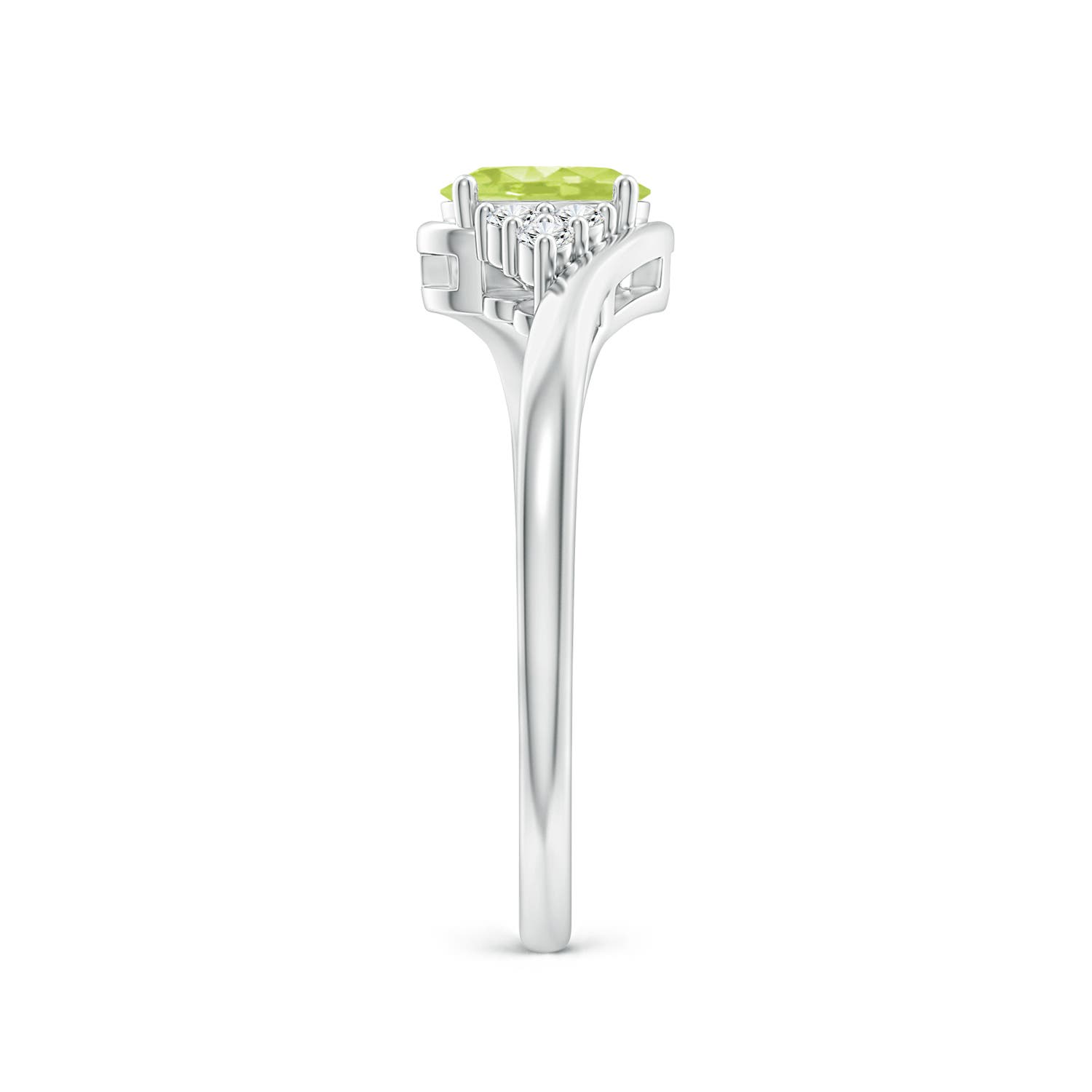 A - Peridot / 0.56 CT / 14 KT White Gold