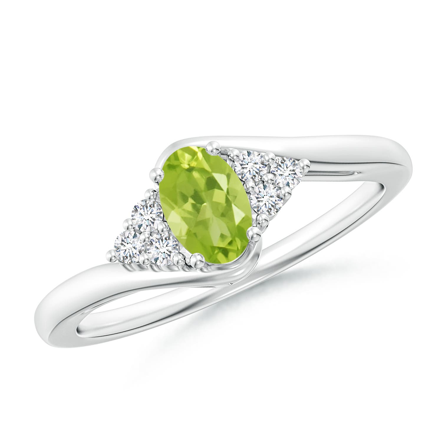 AA - Peridot / 0.56 CT / 14 KT White Gold