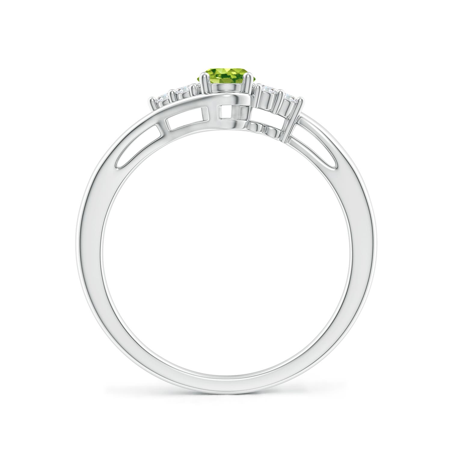 AAA - Peridot / 0.56 CT / 14 KT White Gold