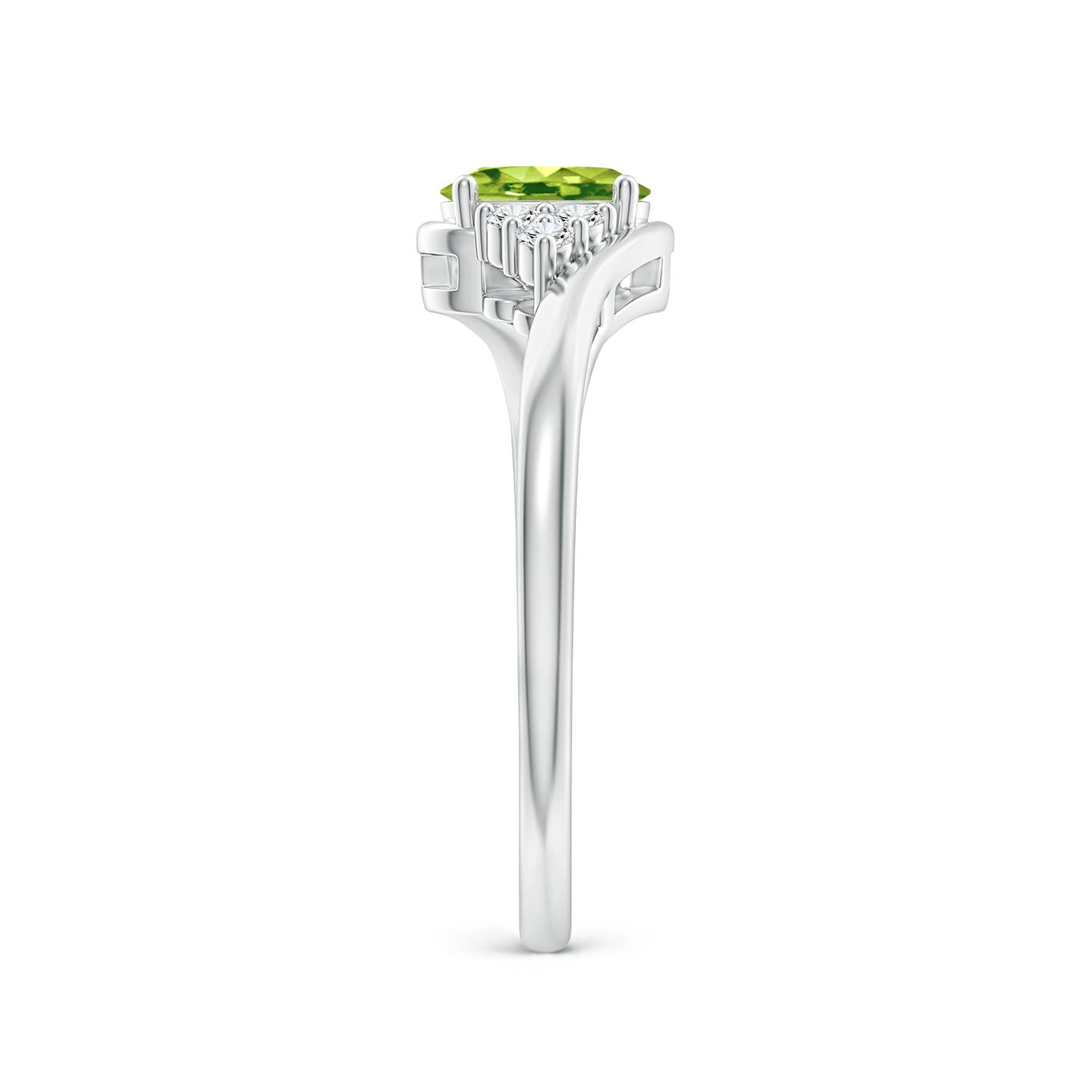 AAA - Peridot / 0.56 CT / 14 KT White Gold