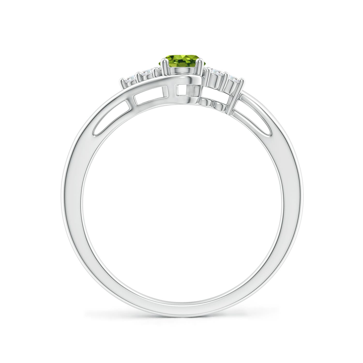 AAAA - Peridot / 0.56 CT / 14 KT White Gold