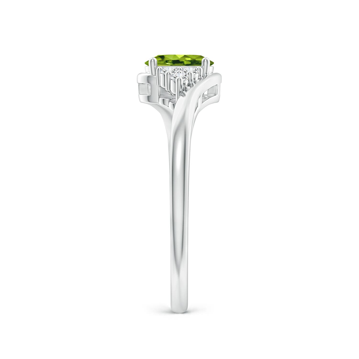 AAAA - Peridot / 0.56 CT / 14 KT White Gold