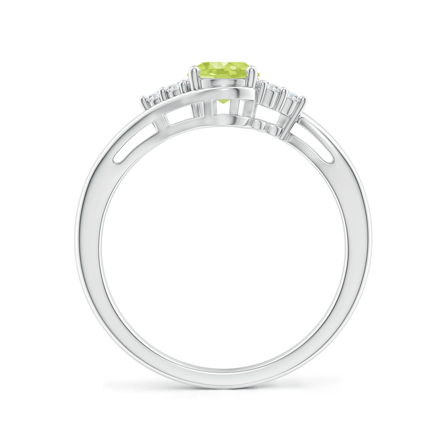 A - Peridot / 0.96 CT / 14 KT White Gold