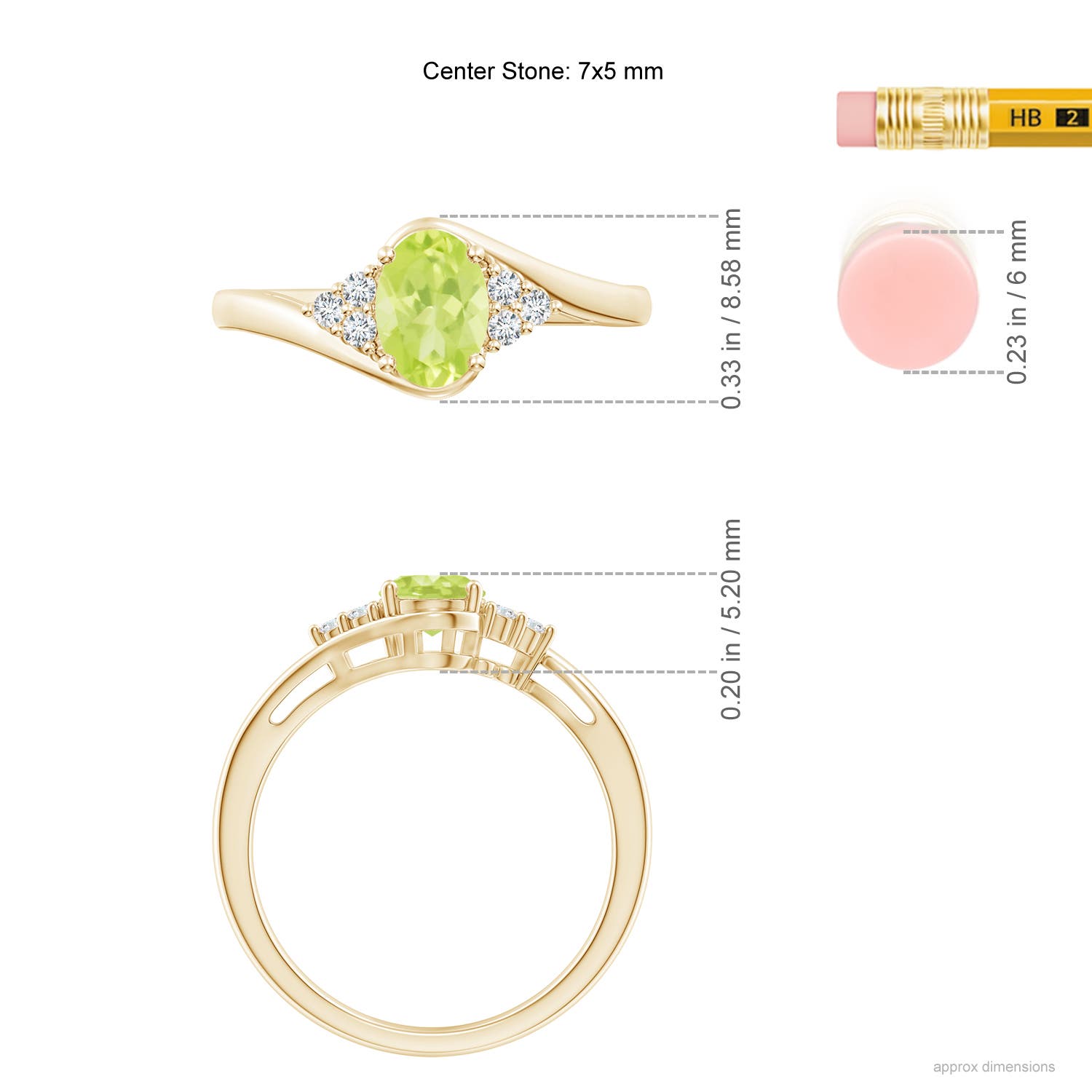 A - Peridot / 0.96 CT / 14 KT Yellow Gold