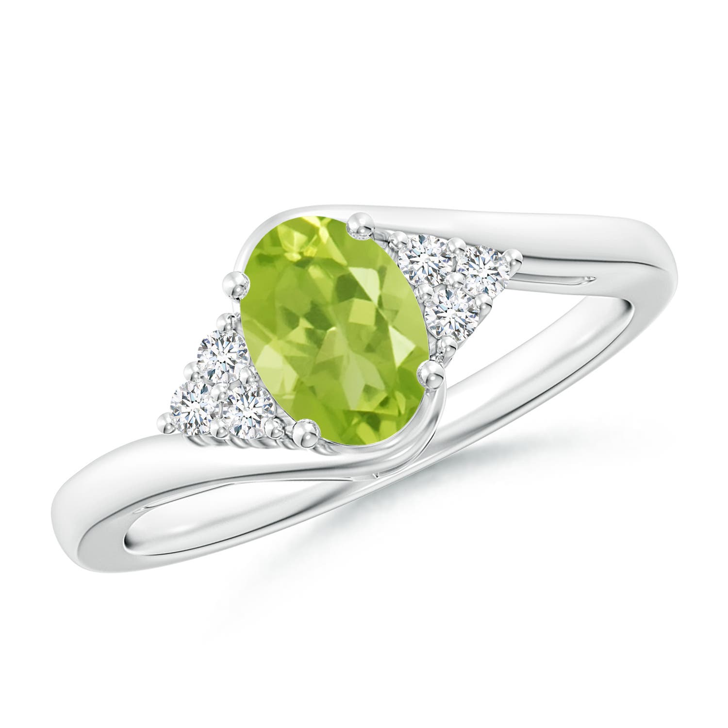 AA - Peridot / 0.96 CT / 14 KT White Gold