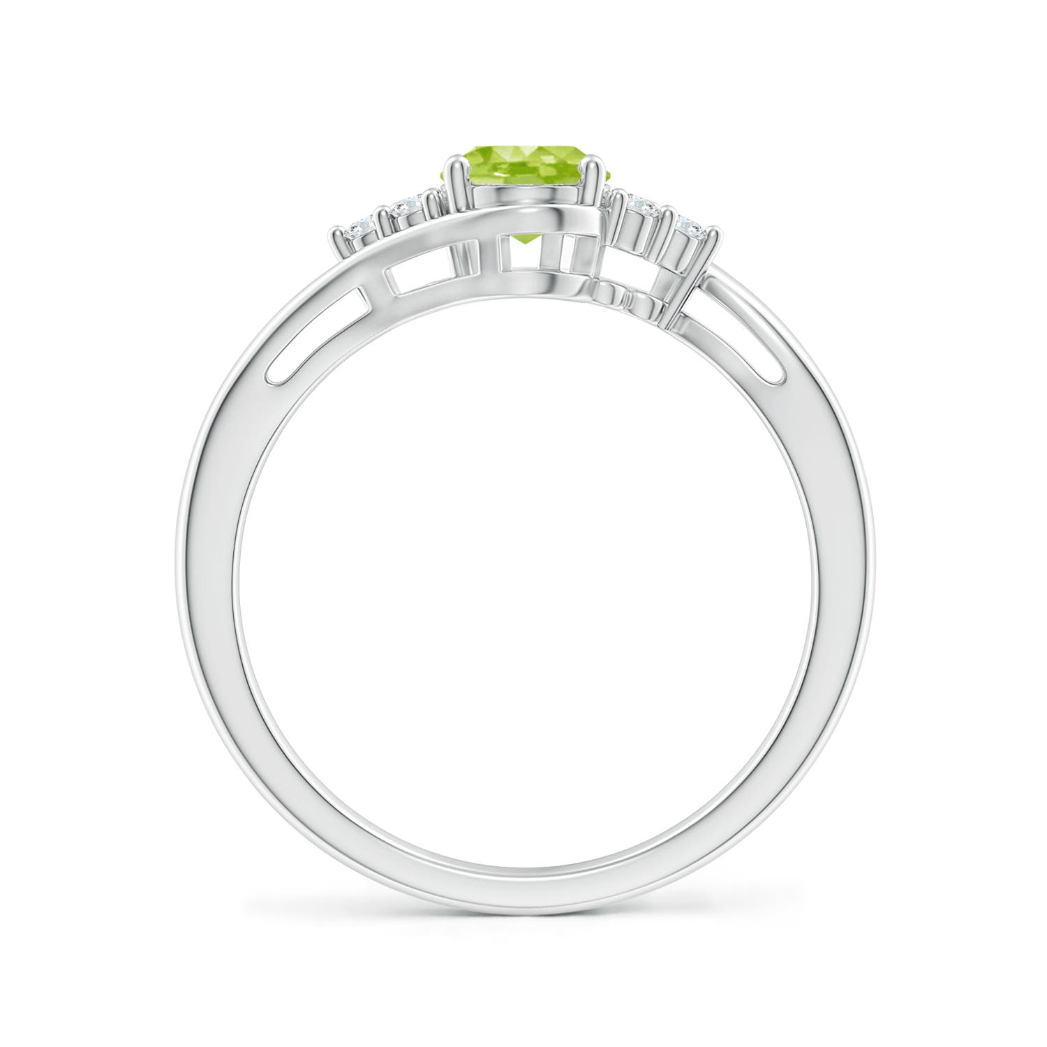 AA - Peridot / 0.96 CT / 14 KT White Gold