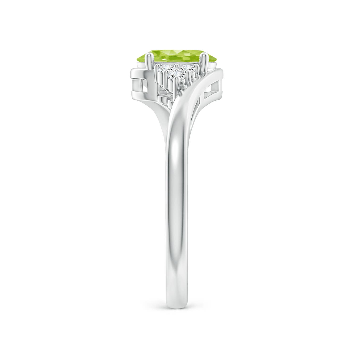 AA - Peridot / 0.96 CT / 14 KT White Gold