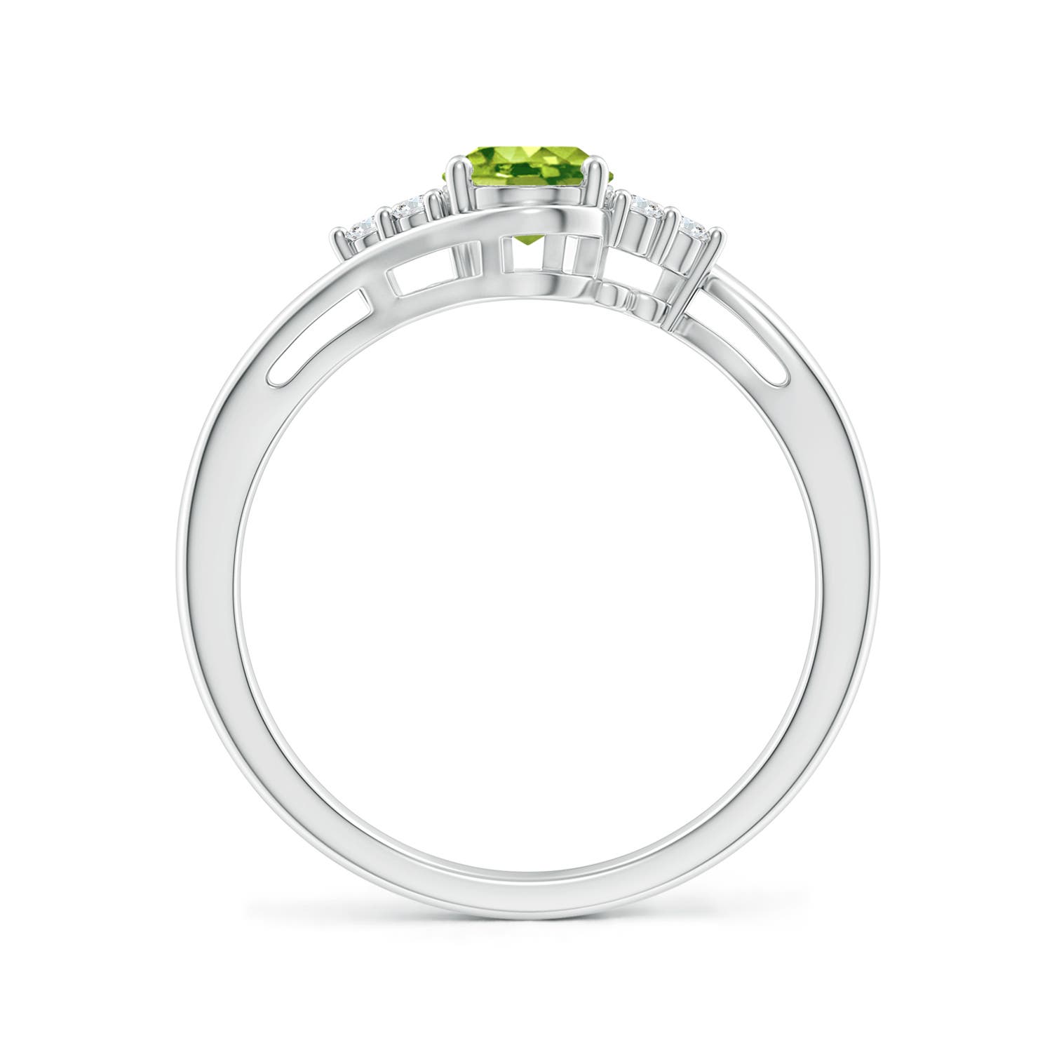 AAA - Peridot / 0.96 CT / 14 KT White Gold