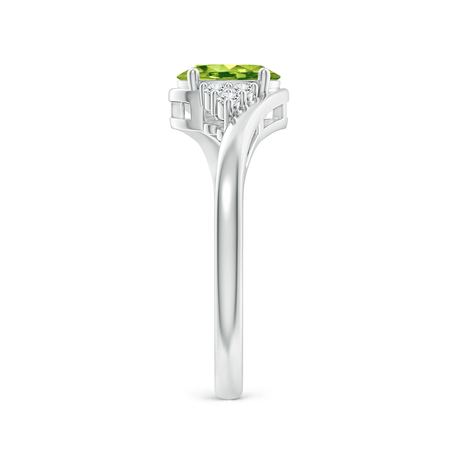 AAA - Peridot / 0.96 CT / 14 KT White Gold