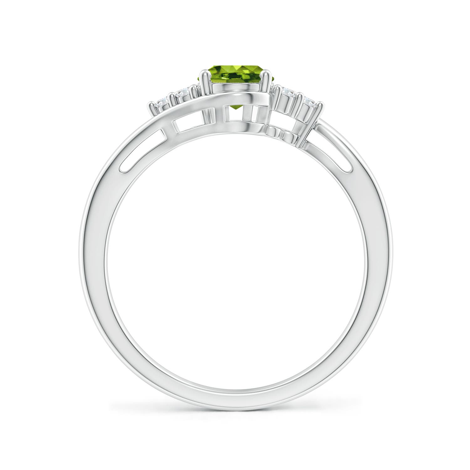 AAAA - Peridot / 0.96 CT / 14 KT White Gold