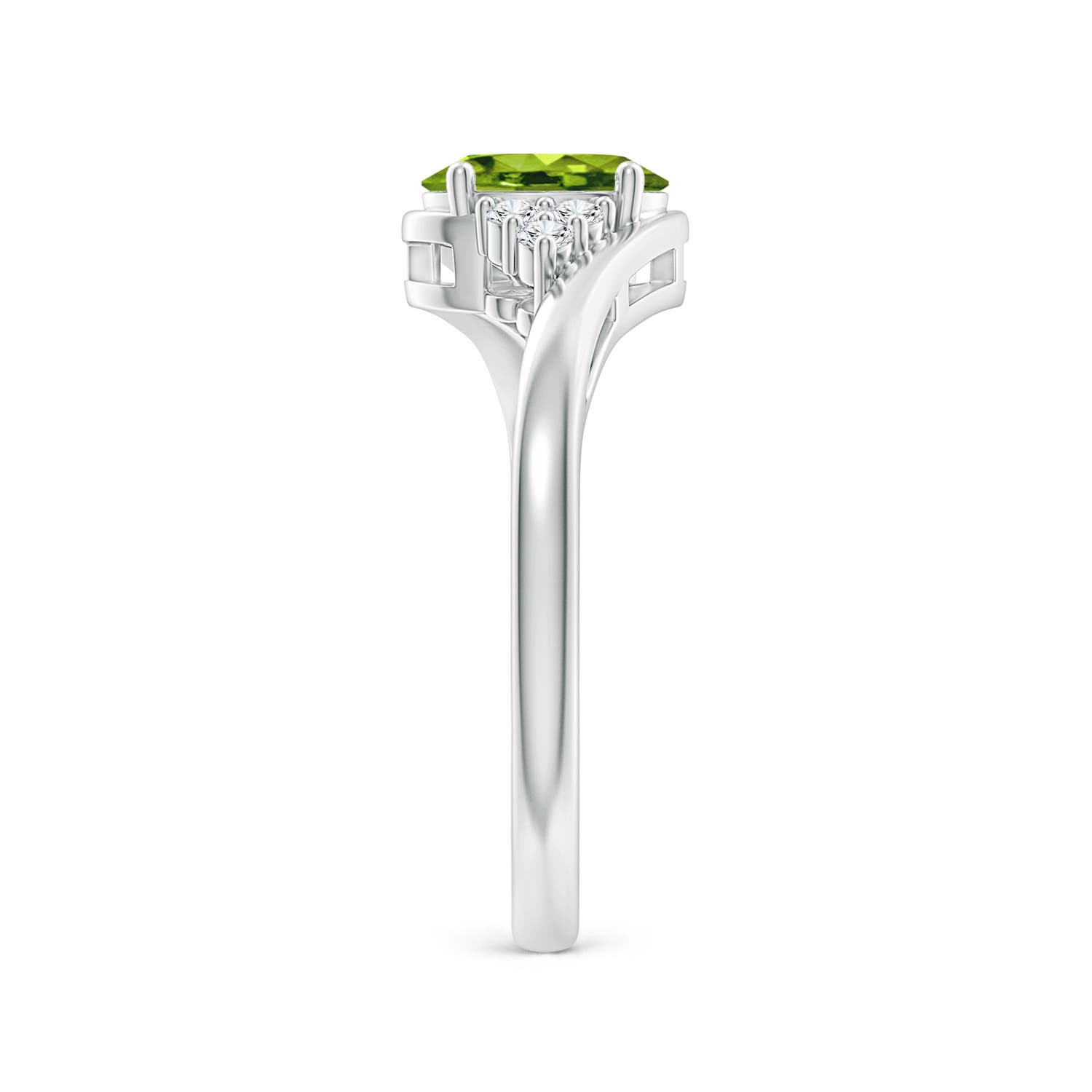 AAAA - Peridot / 0.96 CT / 14 KT White Gold