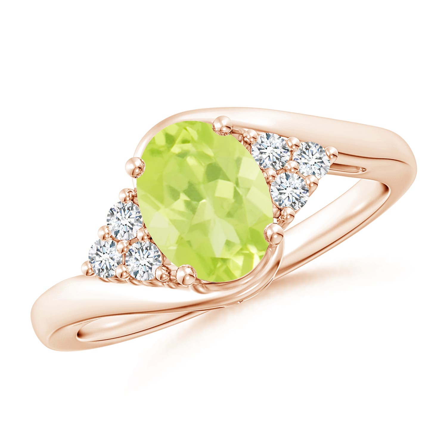 A - Peridot / 1.52 CT / 14 KT Rose Gold