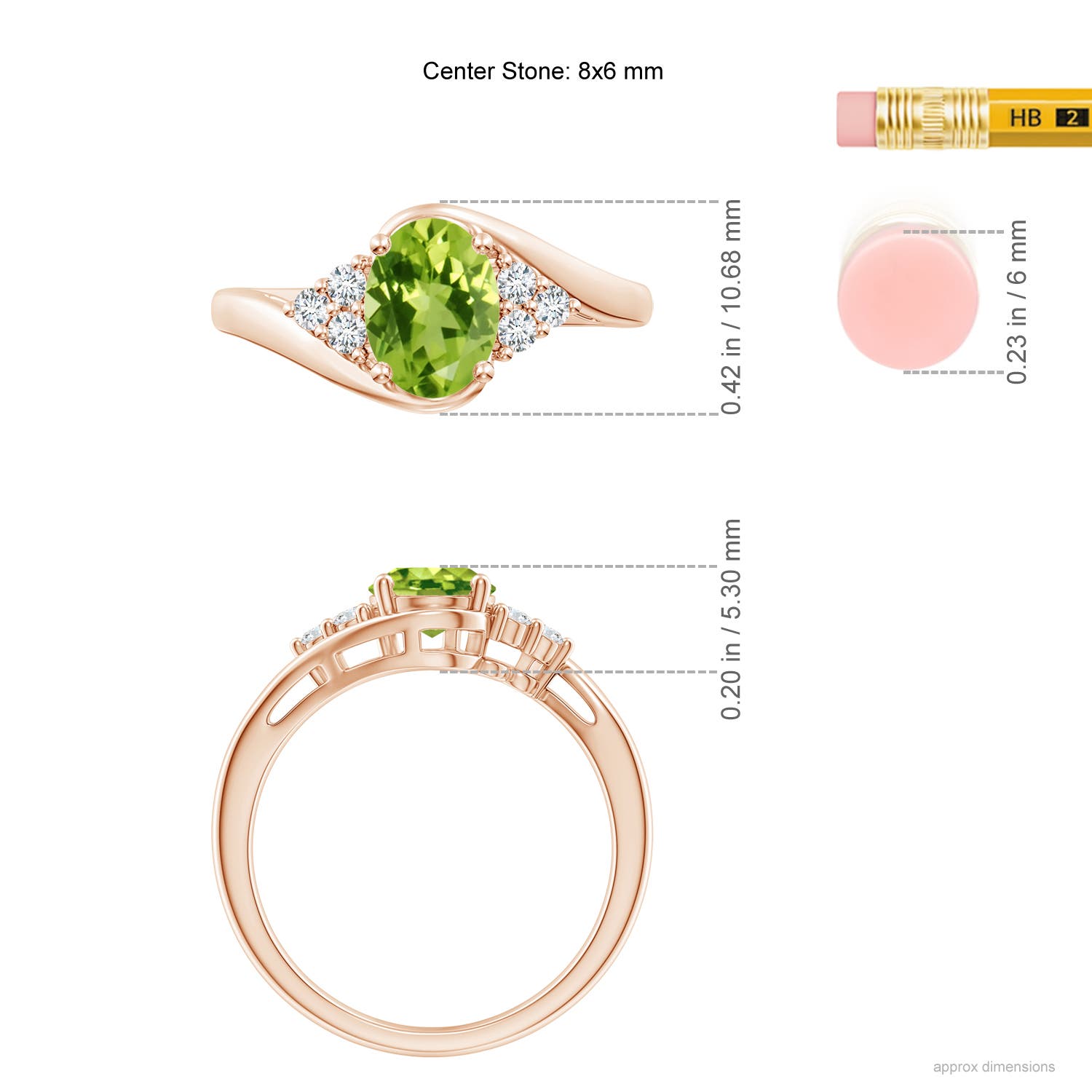 AAA - Peridot / 1.52 CT / 14 KT Rose Gold