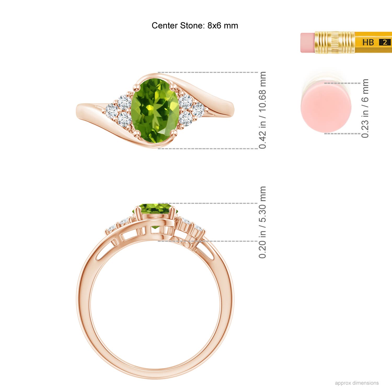 AAAA - Peridot / 1.52 CT / 14 KT Rose Gold