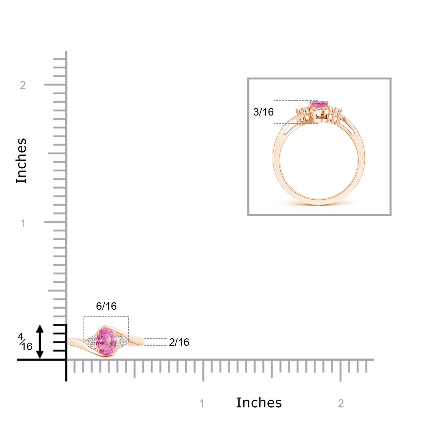 AA - Pink Sapphire / 0.63 CT / 14 KT Rose Gold