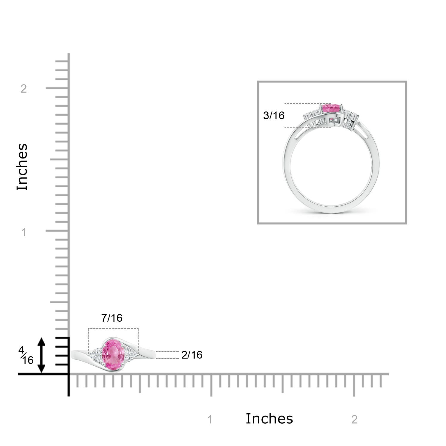 AA - Pink Sapphire / 0.96 CT / 14 KT White Gold