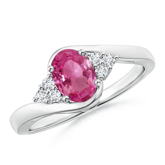 AAAA - Pink Sapphire / 0.96 CT / 14 KT White Gold