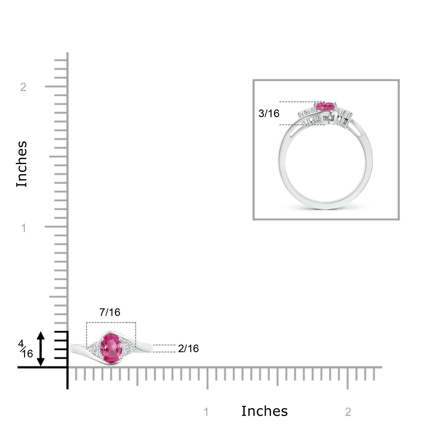 AAAA - Pink Sapphire / 0.96 CT / 14 KT White Gold