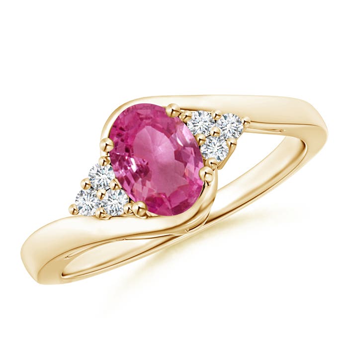 AAAA - Pink Sapphire / 0.96 CT / 14 KT Yellow Gold