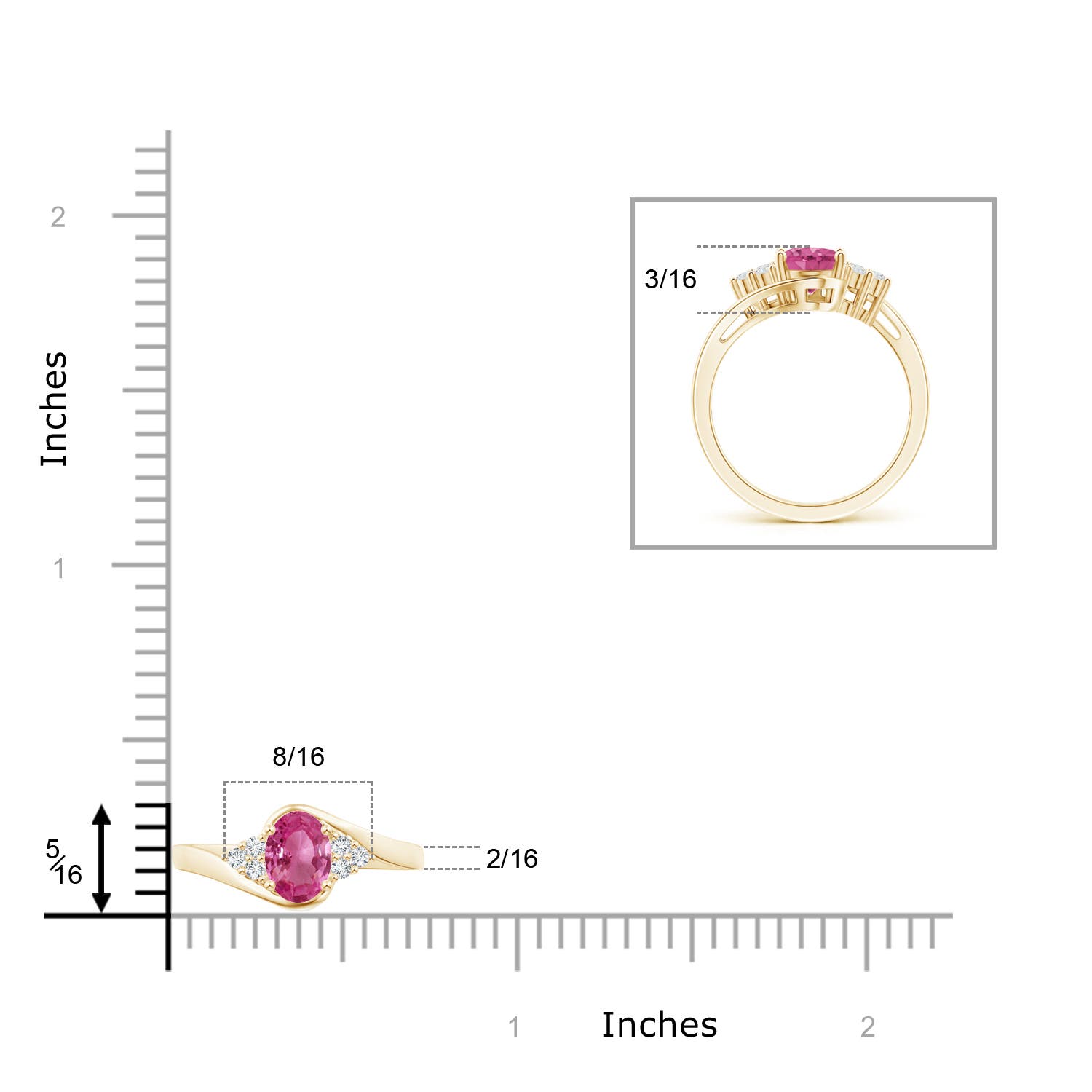 AAAA - Pink Sapphire / 1.62 CT / 14 KT Yellow Gold