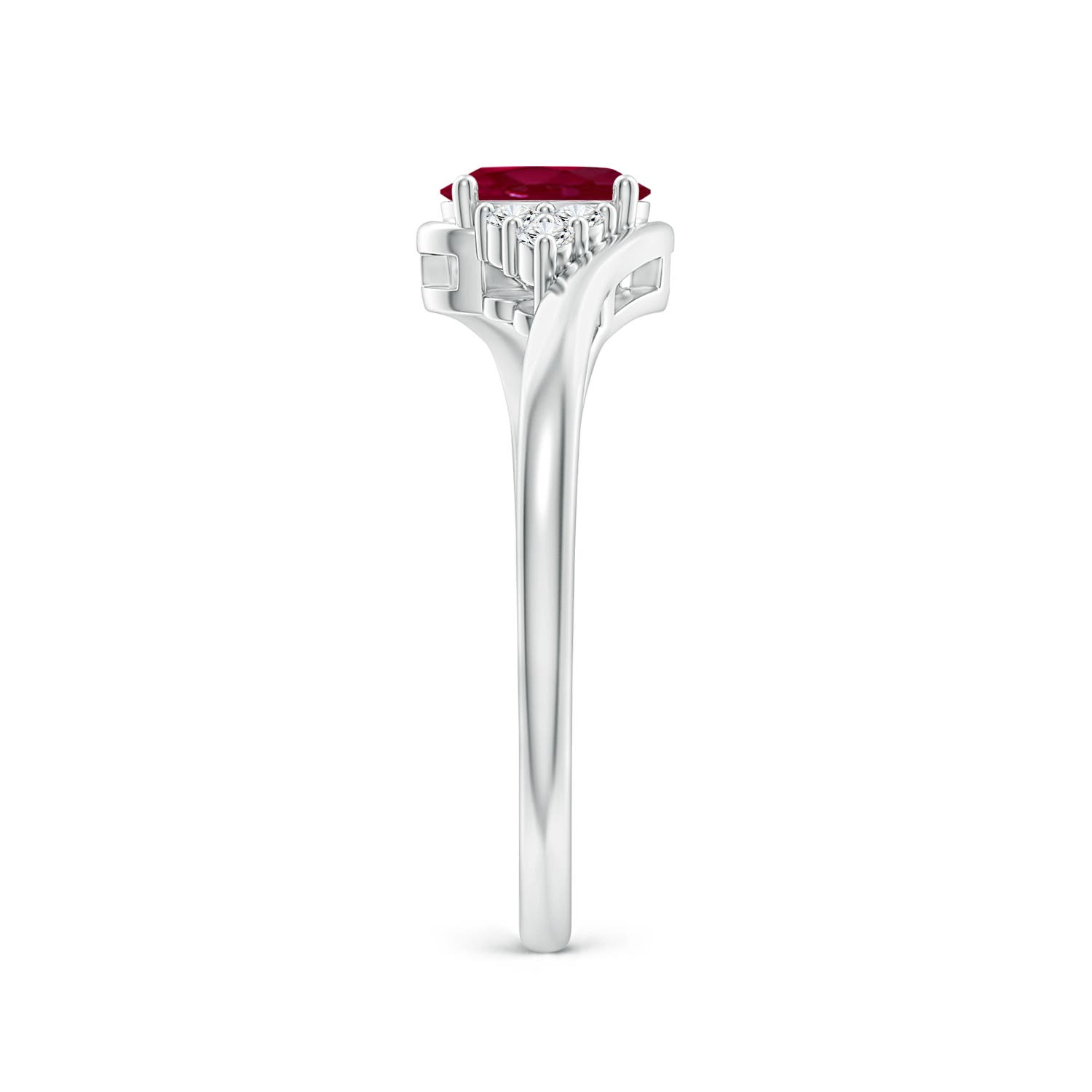 A - Ruby / 0.68 CT / 14 KT White Gold