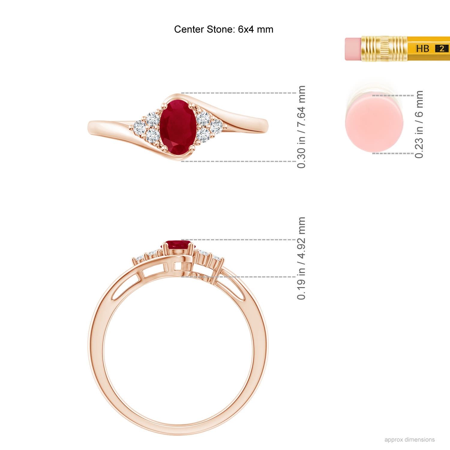 AA - Ruby / 0.68 CT / 14 KT Rose Gold