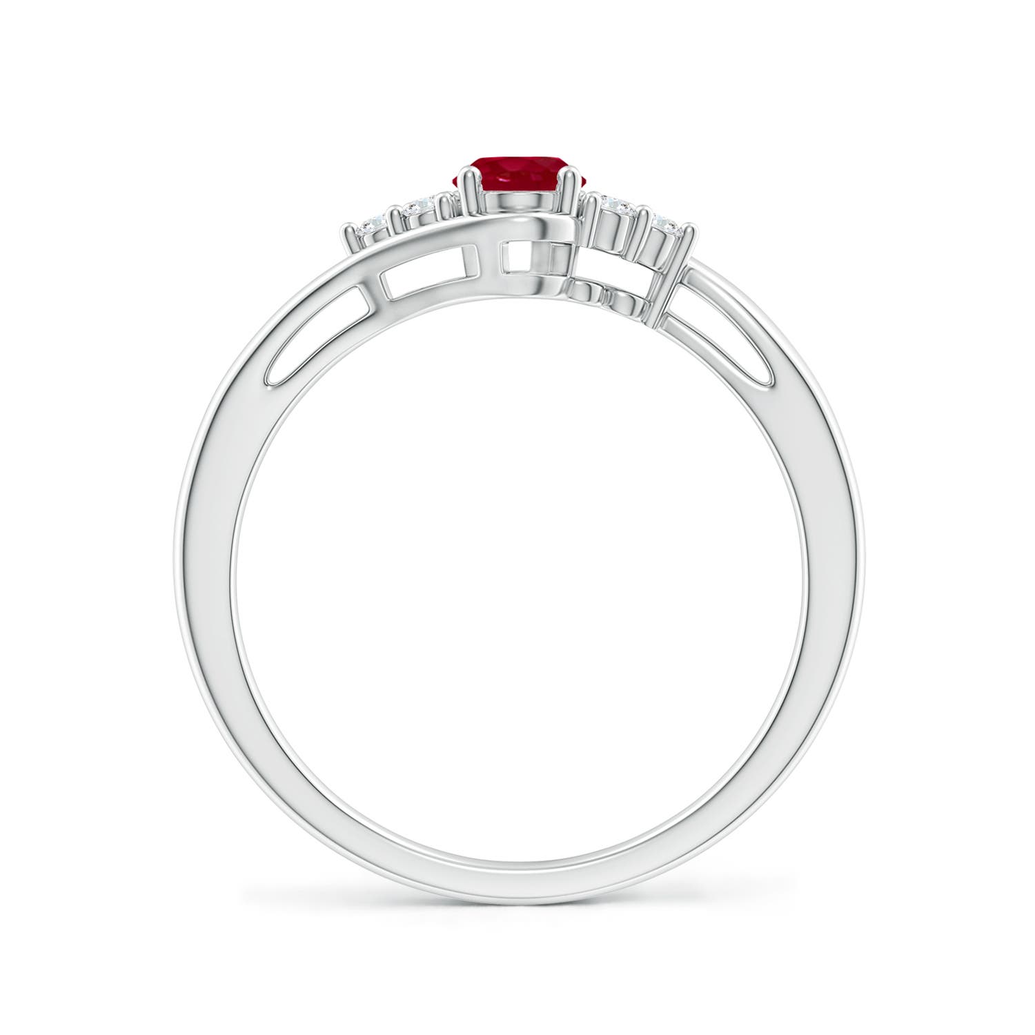 AA - Ruby / 0.68 CT / 14 KT White Gold