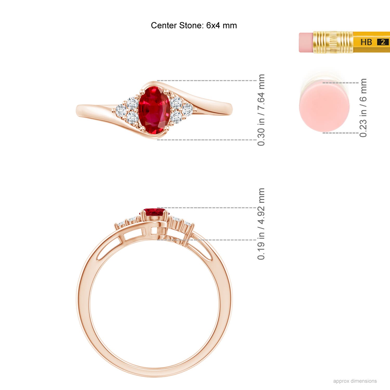 AAA - Ruby / 0.68 CT / 14 KT Rose Gold