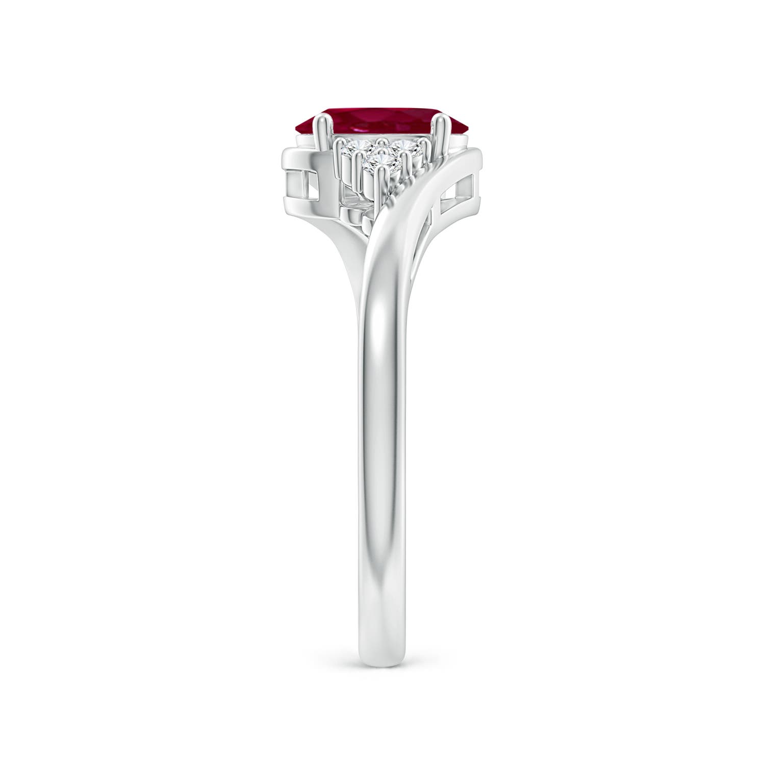 A - Ruby / 1.11 CT / 14 KT White Gold