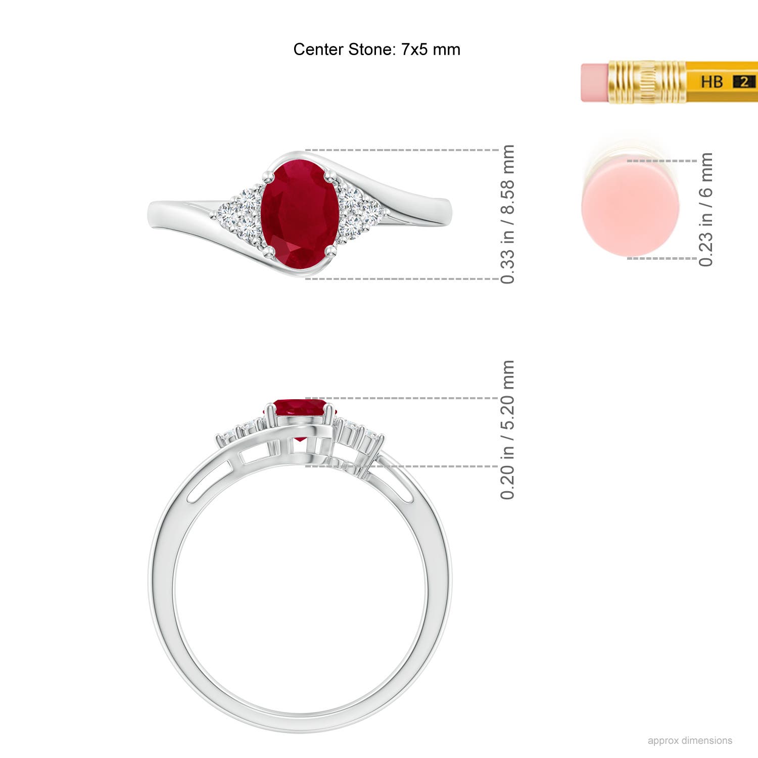 AA - Ruby / 1.11 CT / 14 KT White Gold