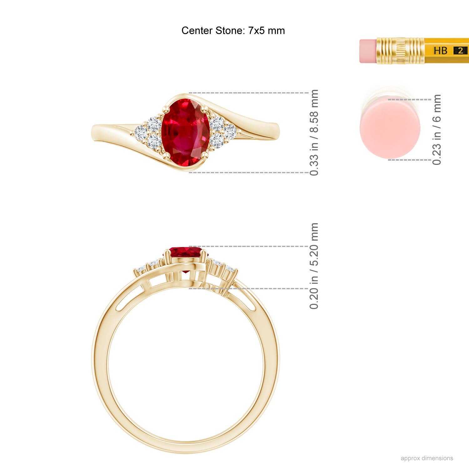 AAA - Ruby / 1.11 CT / 14 KT Yellow Gold