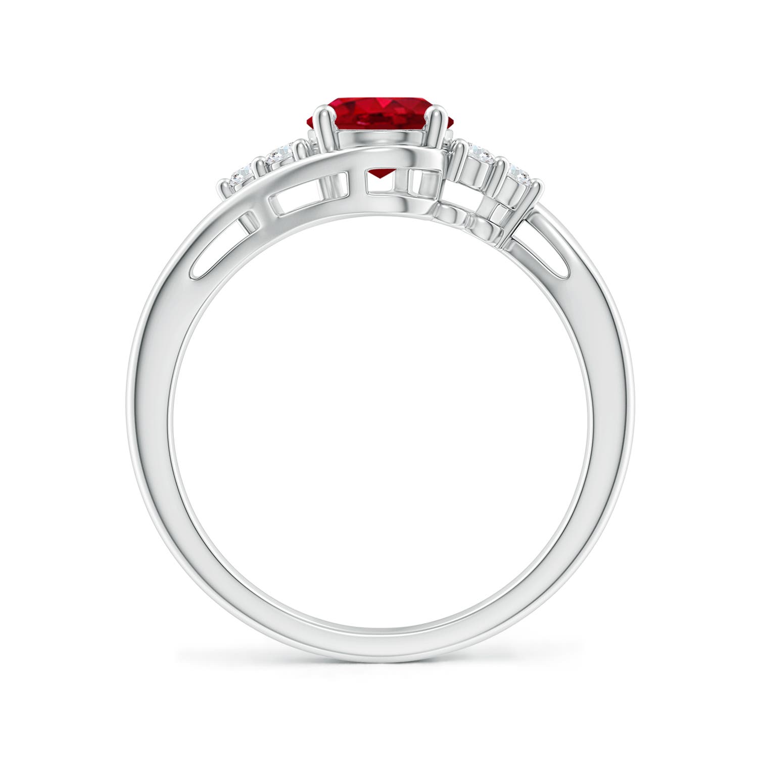 AAA - Ruby / 1.42 CT / 14 KT White Gold