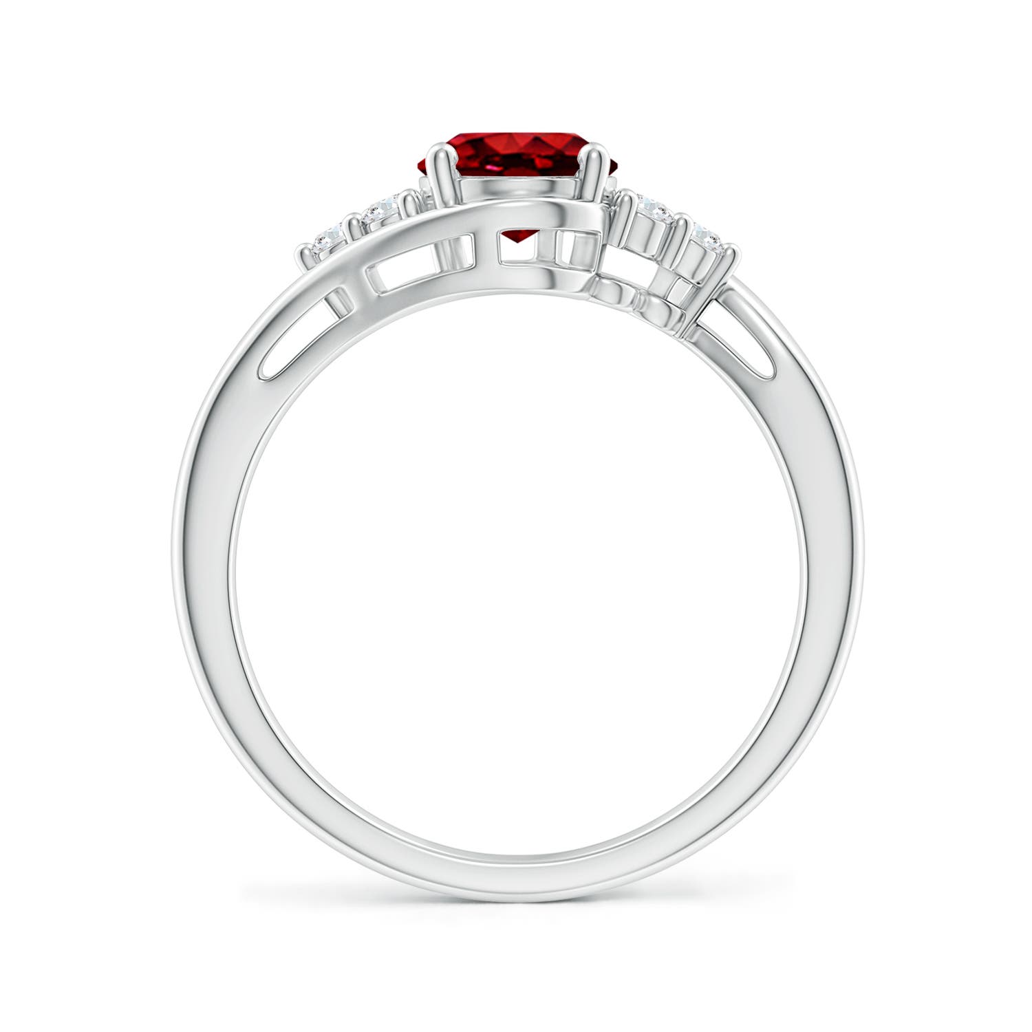 AAAA - Ruby / 1.42 CT / 14 KT White Gold