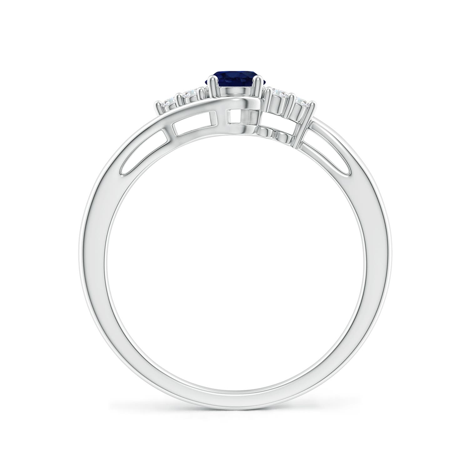 A - Blue Sapphire / 0.68 CT / 14 KT White Gold